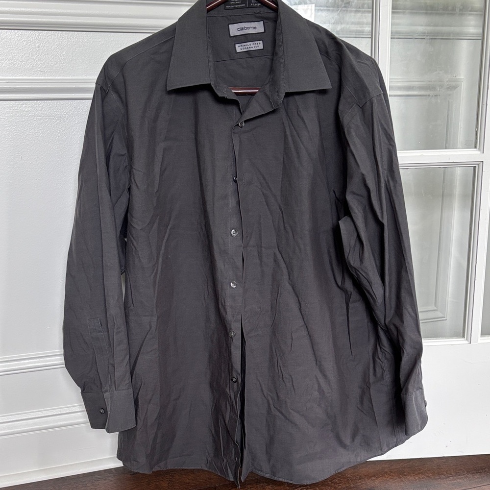 Claiborne Charcoal Button-Up Shirt